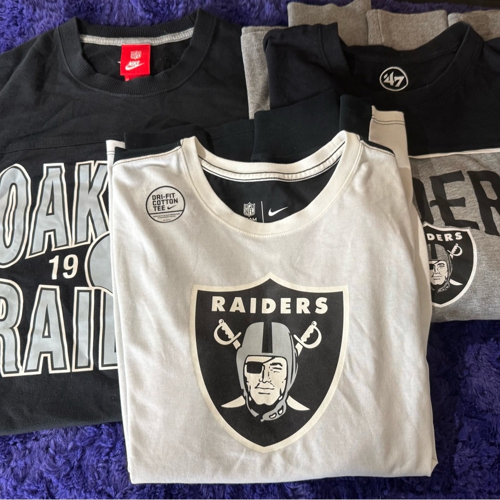 Men’s Raiders T Shirts Lot Of 3 : MD & LG